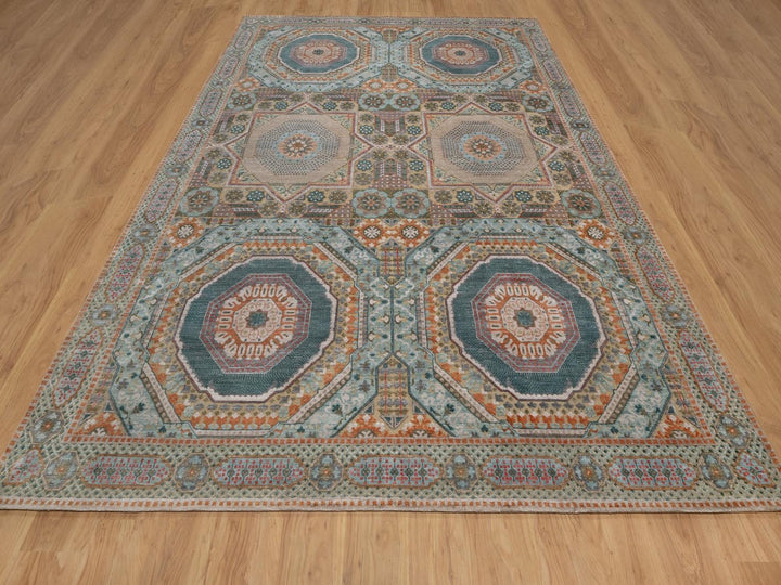 8'9" x 12'3" New Hand Knotted Brown Wool & Silk Rectangle Oriental Rug - MOA10292616