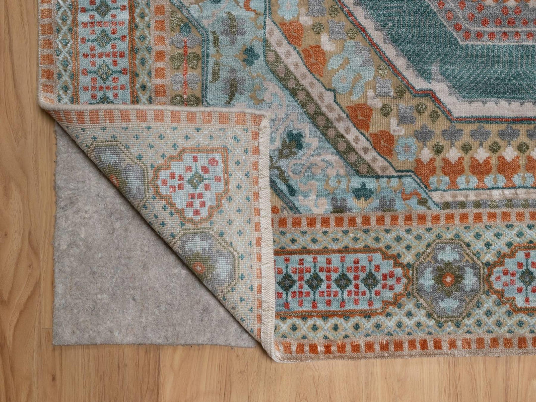 8'9" x 12'3" New Hand Knotted Brown Wool & Silk Rectangle Oriental Rug - MOA10292616