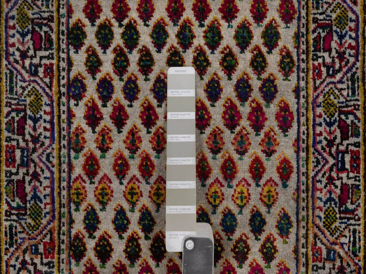 2'0" x 3'0" New Hand Knotted Beige Wool & Sari Silk Rectangle Oriental Rug - MOA10292617