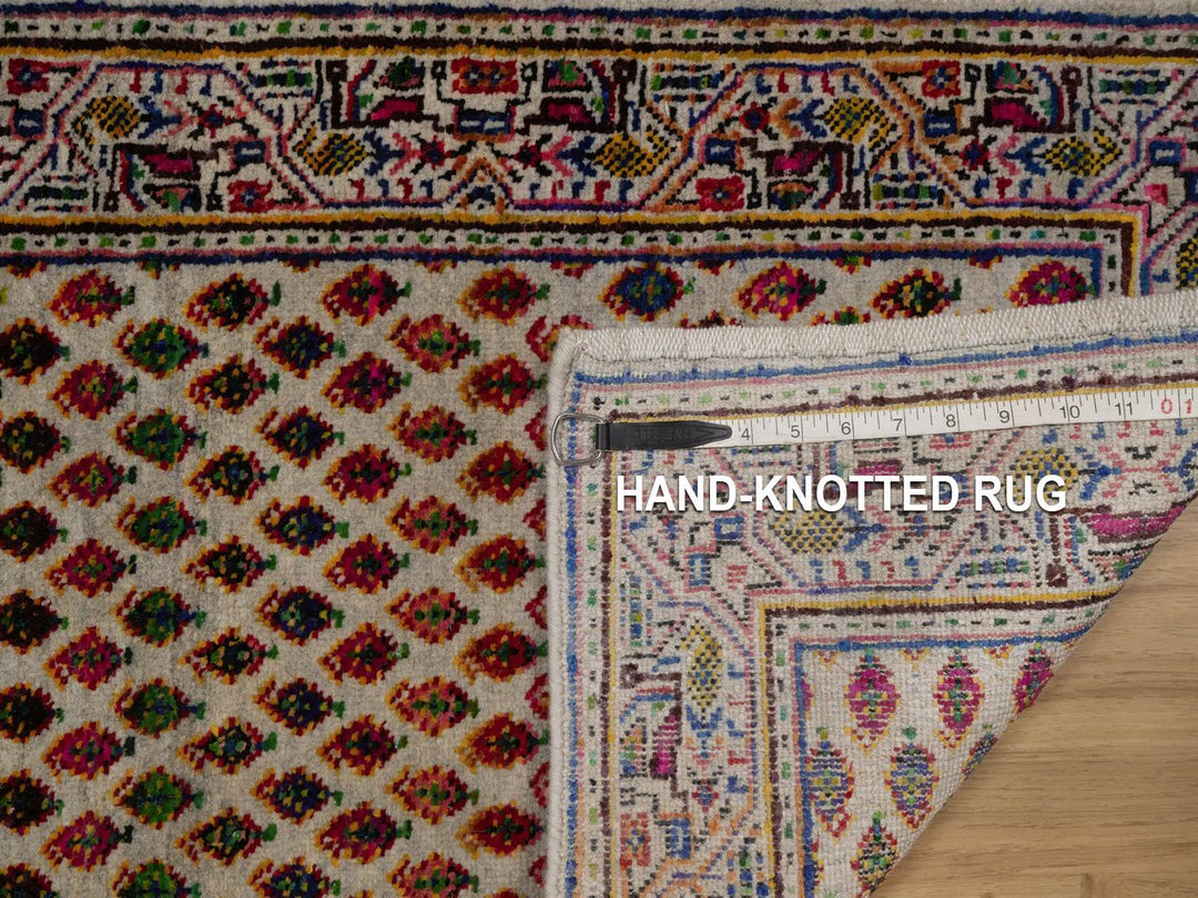 1'11" x 3'0" New Hand Knotted Beige Wool & Sari Silk Rectangle Oriental Rug - MOA10292619