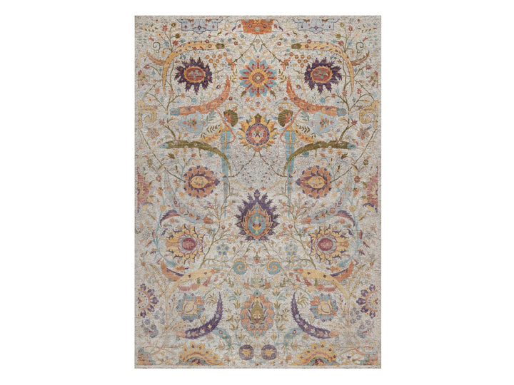 9'10" x 14'2" New Hand Knotted Ivory Wool & Silk Rectangle Oriental Rug - MOA10292620