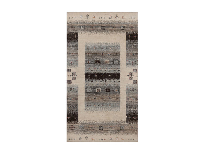 2'6" x 4'8" New Hand Knotted Ivory Wool Rectangle Oriental Rug - MOA10292623
