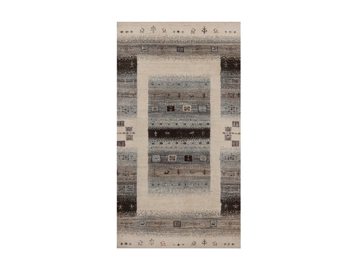 2'6" x 4'7" New Hand Knotted Ivory Wool Rectangle Oriental Rug - MOA10292624