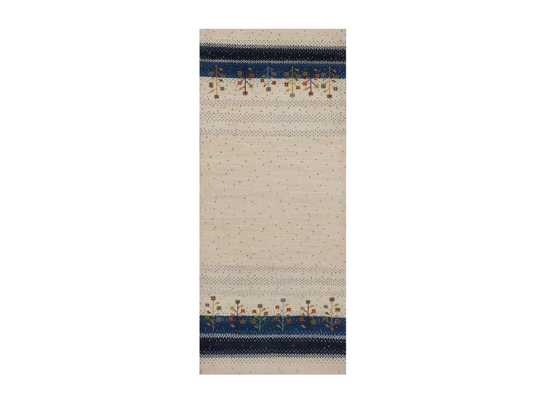 2'6" x 6'0" New Hand Knotted Ivory Wool Runner Oriental Rug - MOA10292626