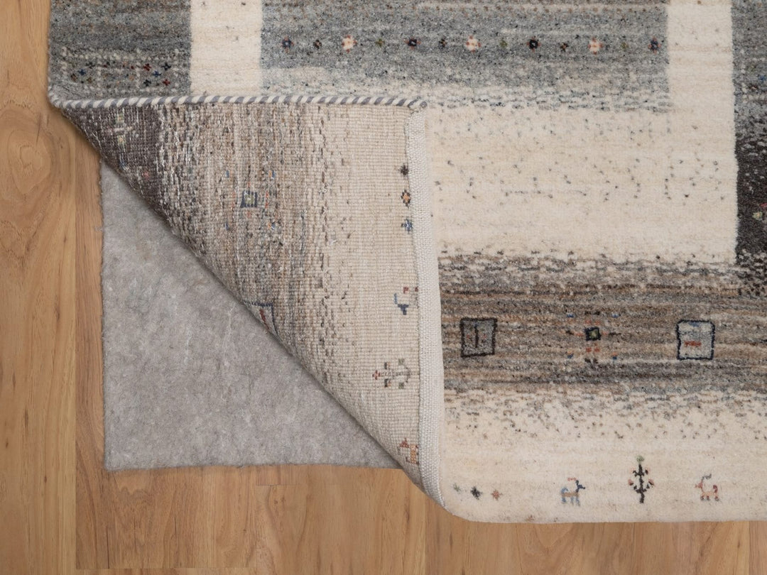 2'10" x 5'4" New Hand Knotted Ivory Wool Rectangle Oriental Rug - MOA10292628