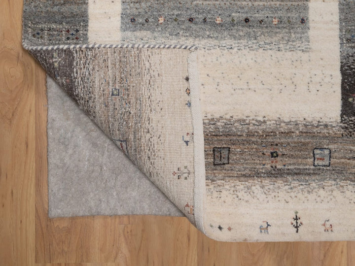 2'10" x 5'4" New Hand Knotted Ivory Wool Rectangle Oriental Rug - MOA10292628