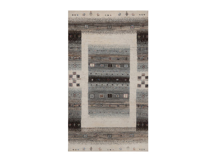 3'0" x 5'2" New Hand Knotted Ivory Wool Rectangle Oriental Rug - MOA10292629