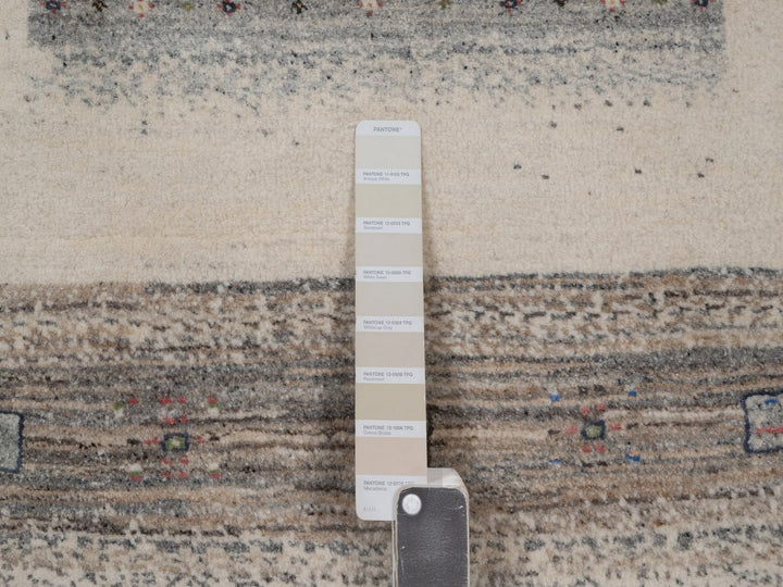 3'0" x 5'2" New Hand Knotted Ivory Wool Rectangle Oriental Rug - MOA10292629