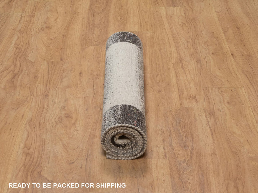 3'0" x 5'2" New Hand Knotted Ivory Wool Rectangle Oriental Rug - MOA10292629