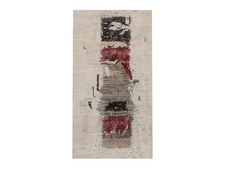 2'9" x 5'3" New Hand Knotted Ivory Wool Rectangle Oriental Rug - MOA10292630