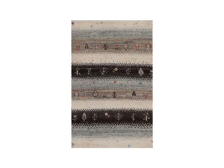 1'11" x 3'0" New Hand Knotted Ivory Wool Rectangle Oriental Rug - MOA10292632