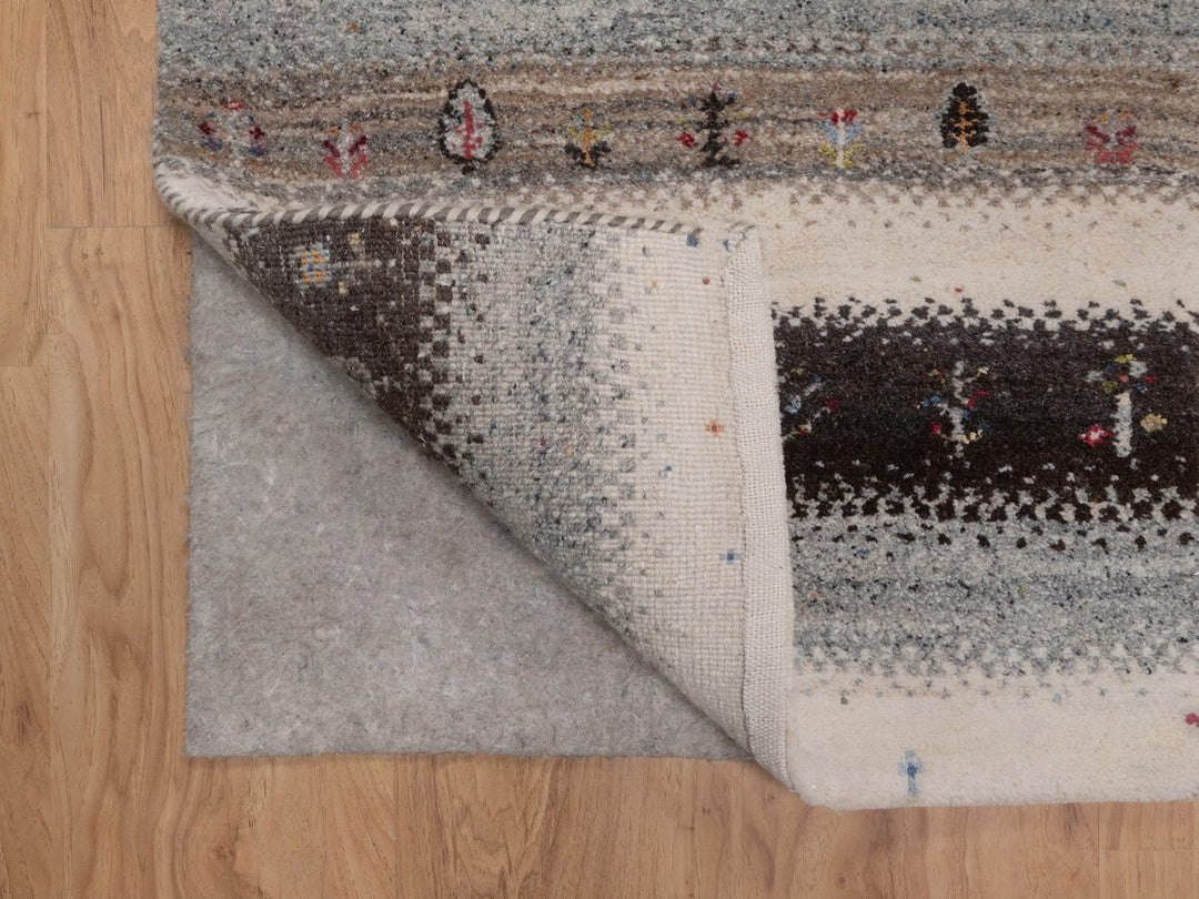 1'11" x 3'0" New Hand Knotted Ivory Wool Rectangle Oriental Rug - MOA10292632