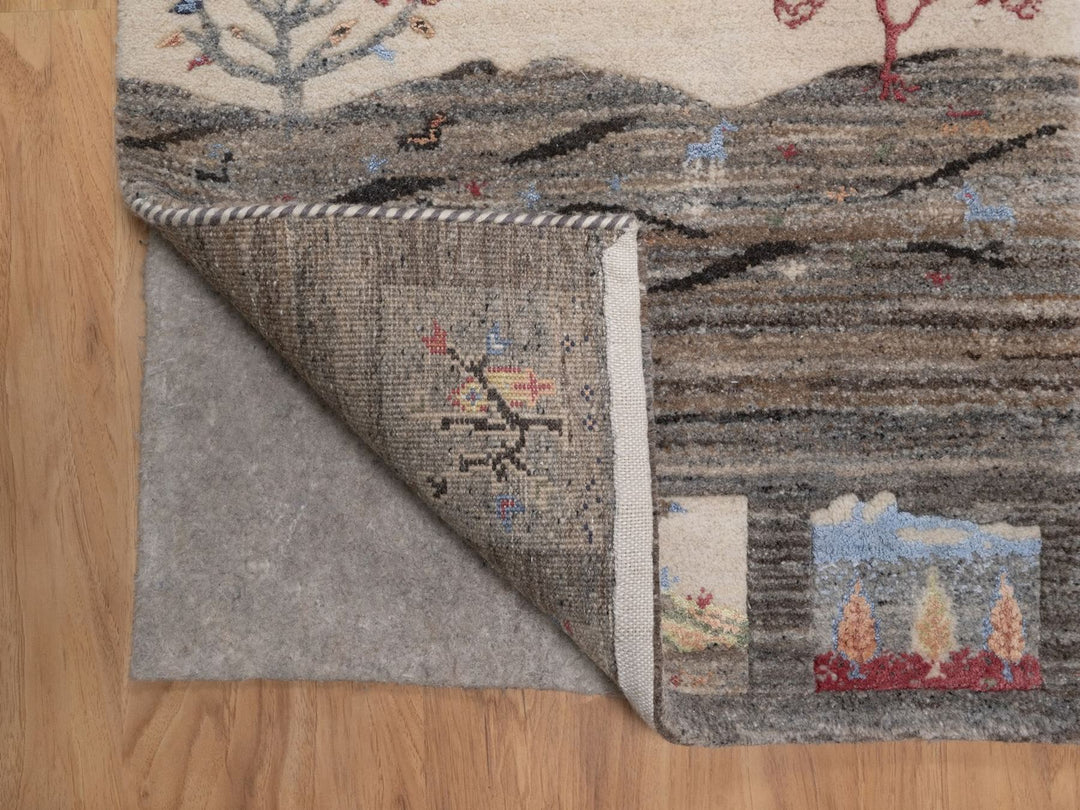 2'0" x 3'0" New Hand Knotted Grey Wool Rectangle Oriental Rug - MOA10292633
