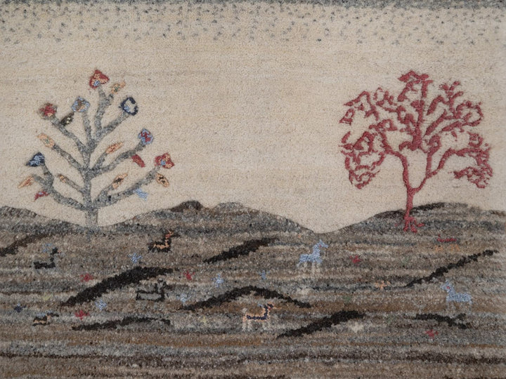 2'0" x 3'0" New Hand Knotted Grey Wool Rectangle Oriental Rug - MOA10292633