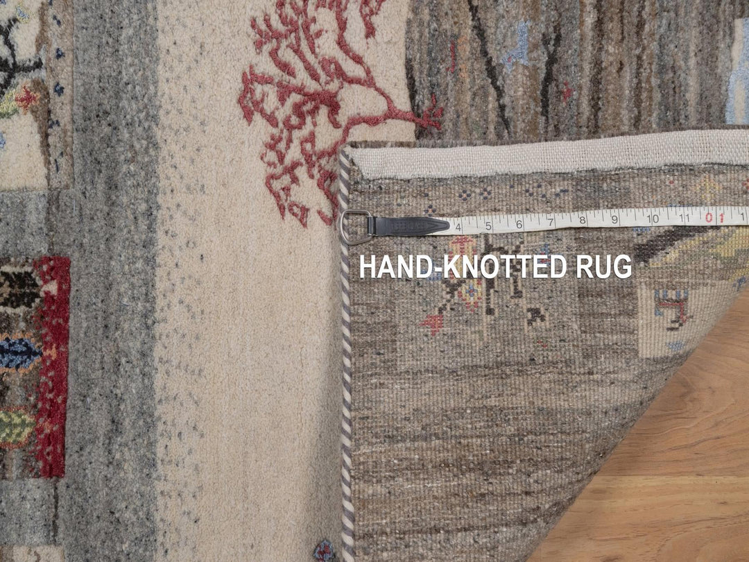 2'0" x 3'0" New Hand Knotted Grey Wool Rectangle Oriental Rug - MOA10292633