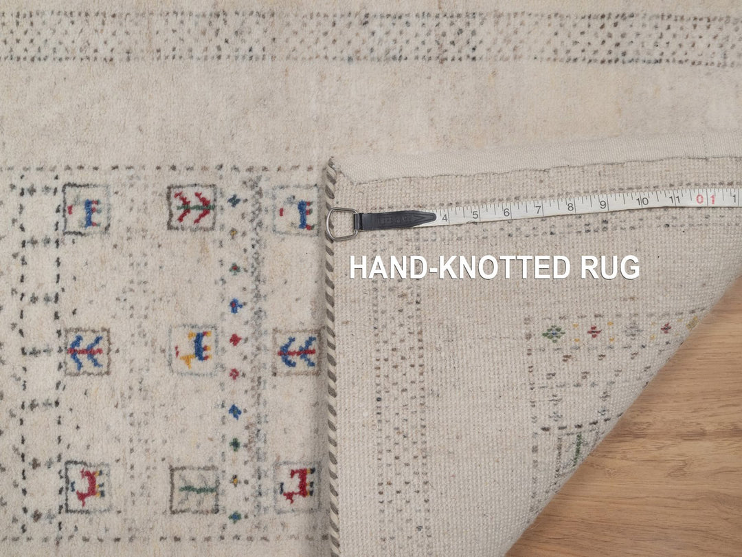 2'0" x 3'0" New Hand Knotted Ivory Wool Rectangle Oriental Rug - MOA10292635