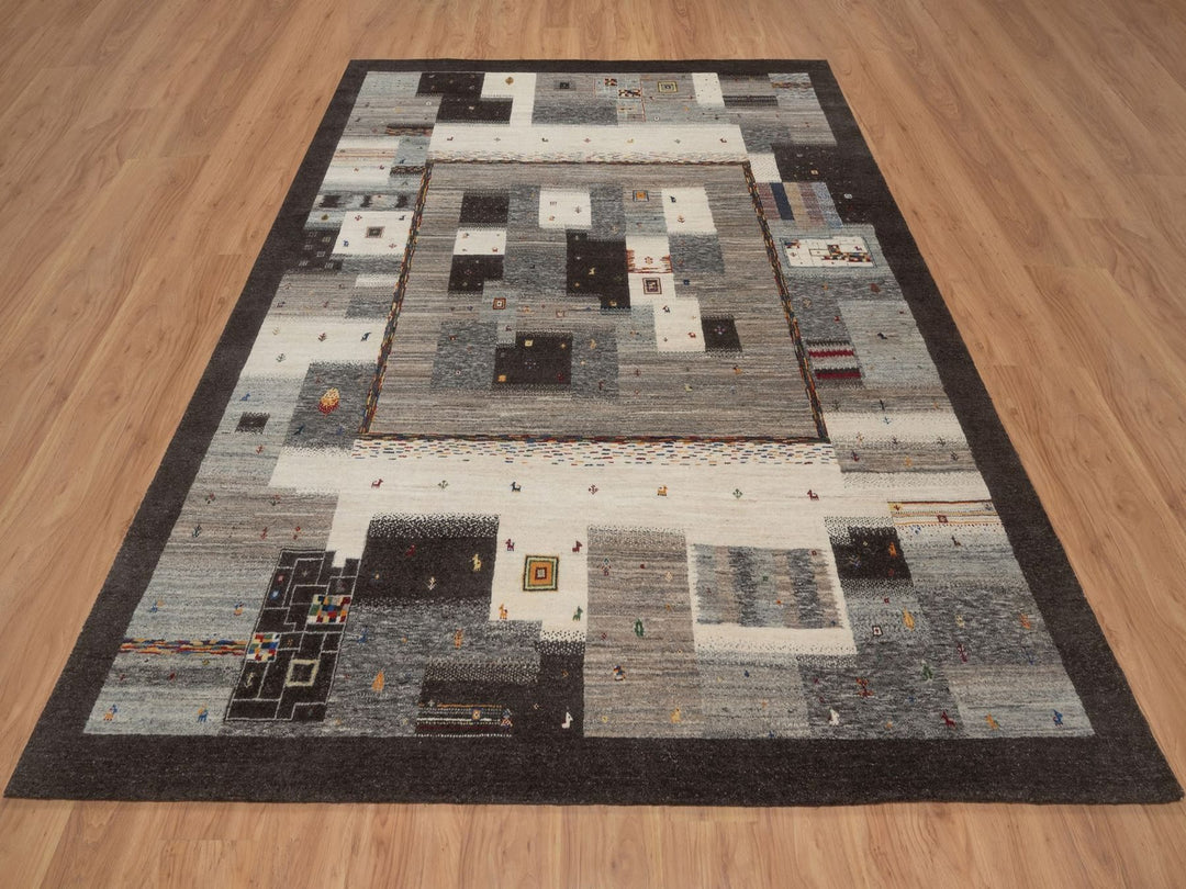 7'9" x 10'0" New Hand Knotted Brown Wool Rectangle Oriental Rug - MOA10292636