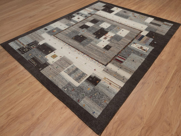 7'9" x 10'0" New Hand Knotted Brown Wool Rectangle Oriental Rug - MOA10292636