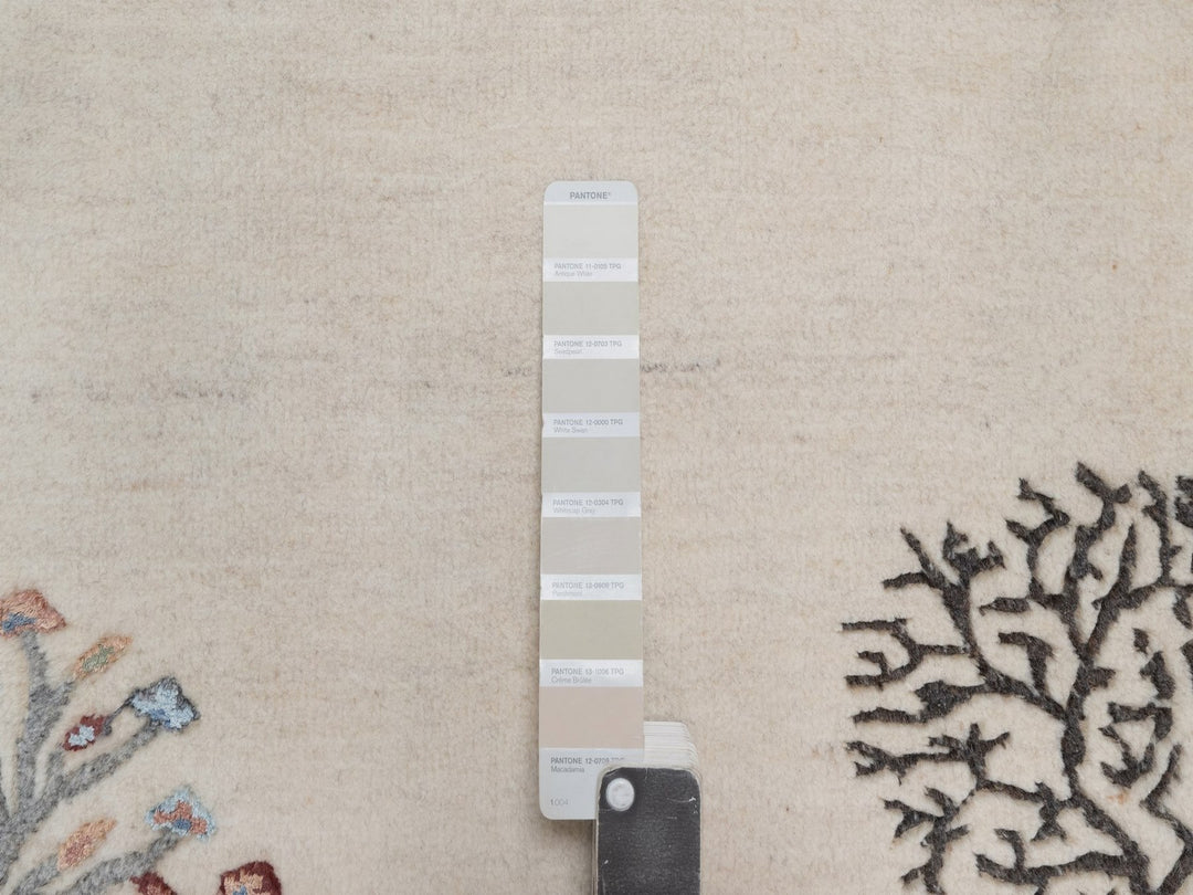 2'8" x 9'7" New Hand Knotted Grey Wool Runner Oriental Rug - MOA10292638