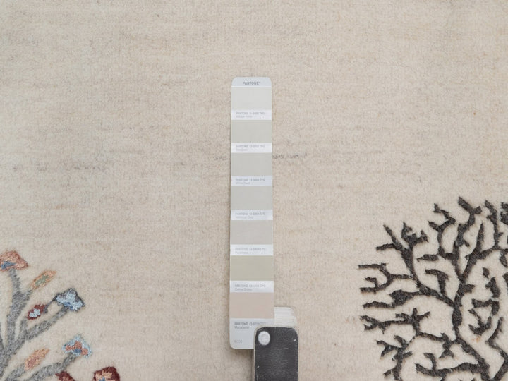 2'8" x 9'7" New Hand Knotted Grey Wool Runner Oriental Rug - MOA10292638