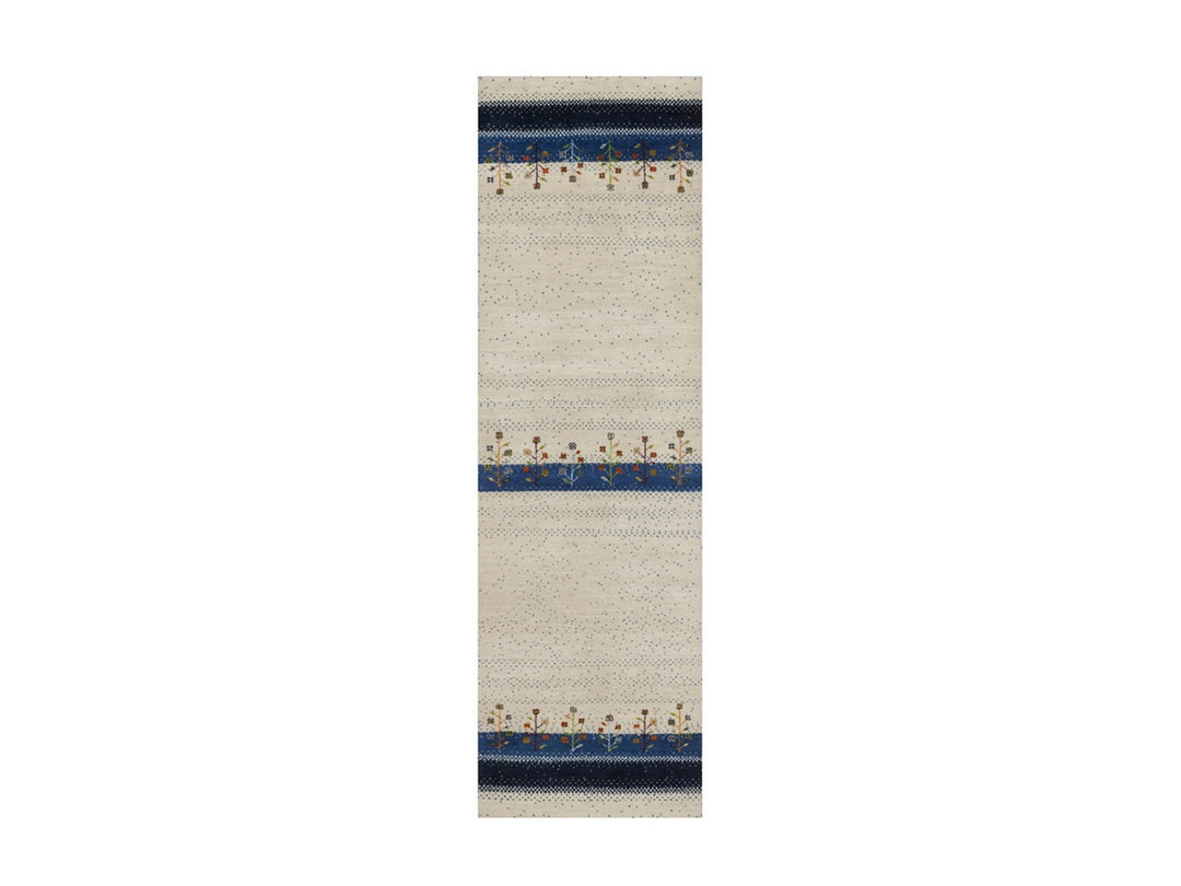 2'6" x 8'6" New Hand Knotted Ivory Wool Runner Oriental Rug - MOA10292639