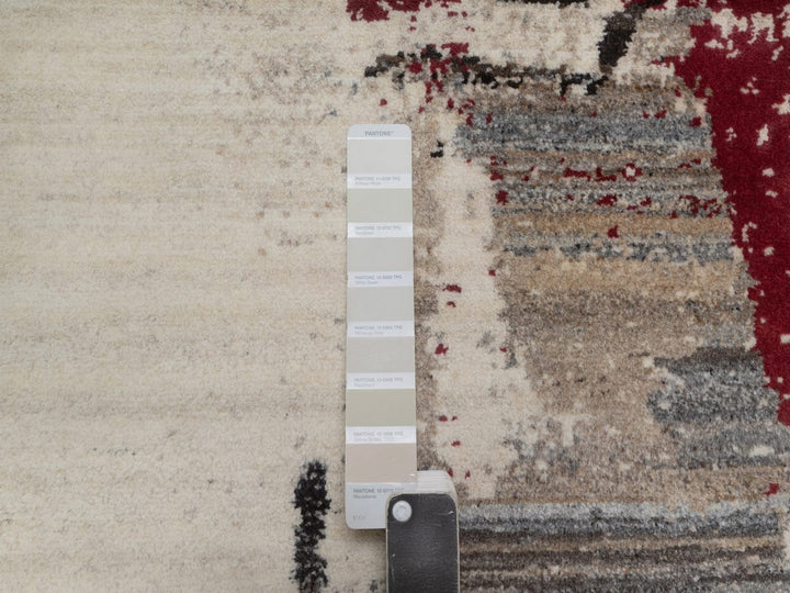 2'7" x 12'10" New Hand Knotted Ivory Wool Runner Oriental Rug - MOA10292640