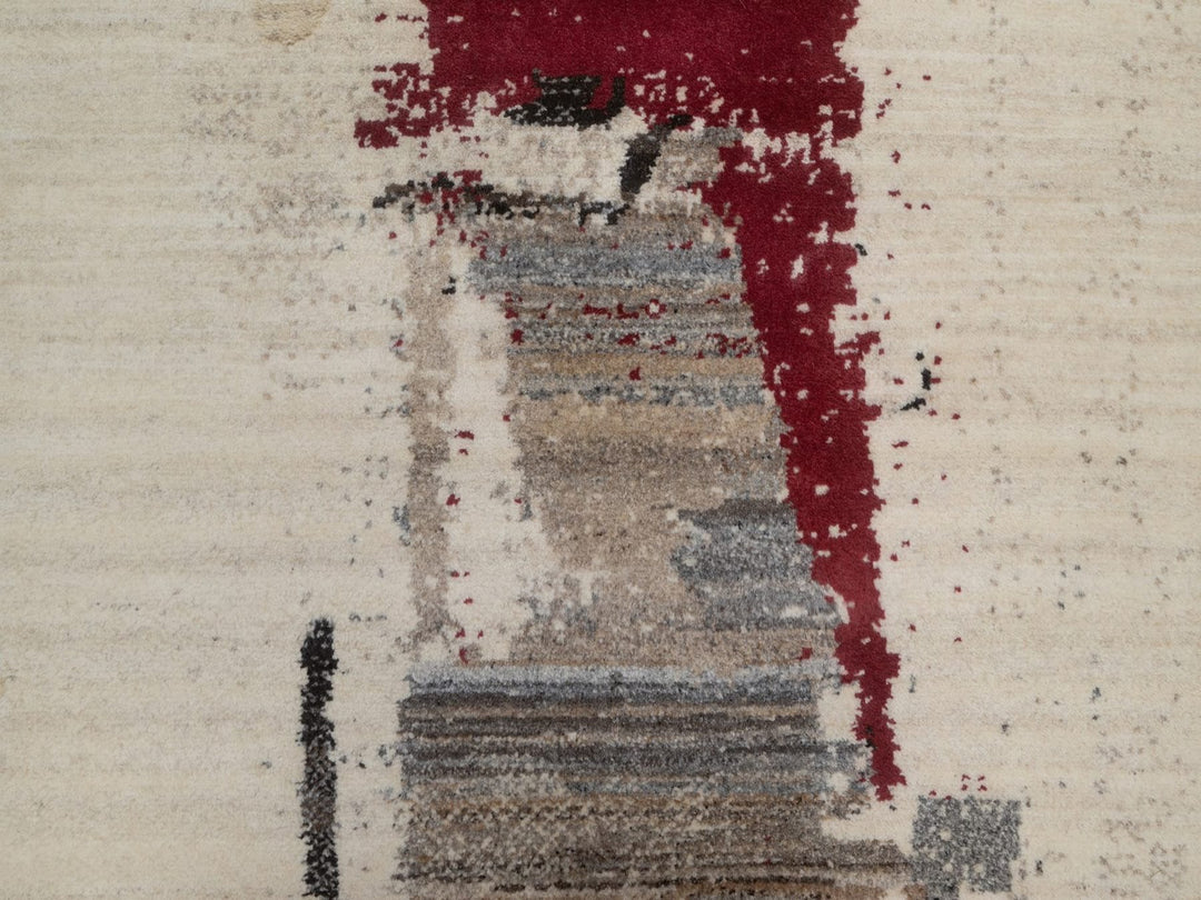 2'7" x 12'10" New Hand Knotted Ivory Wool Runner Oriental Rug - MOA10292640
