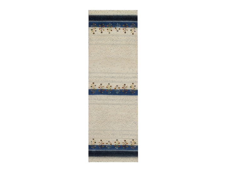 2'6" x 8'5" New Hand Knotted Ivory Wool Runner Oriental Rug - MOA10292641