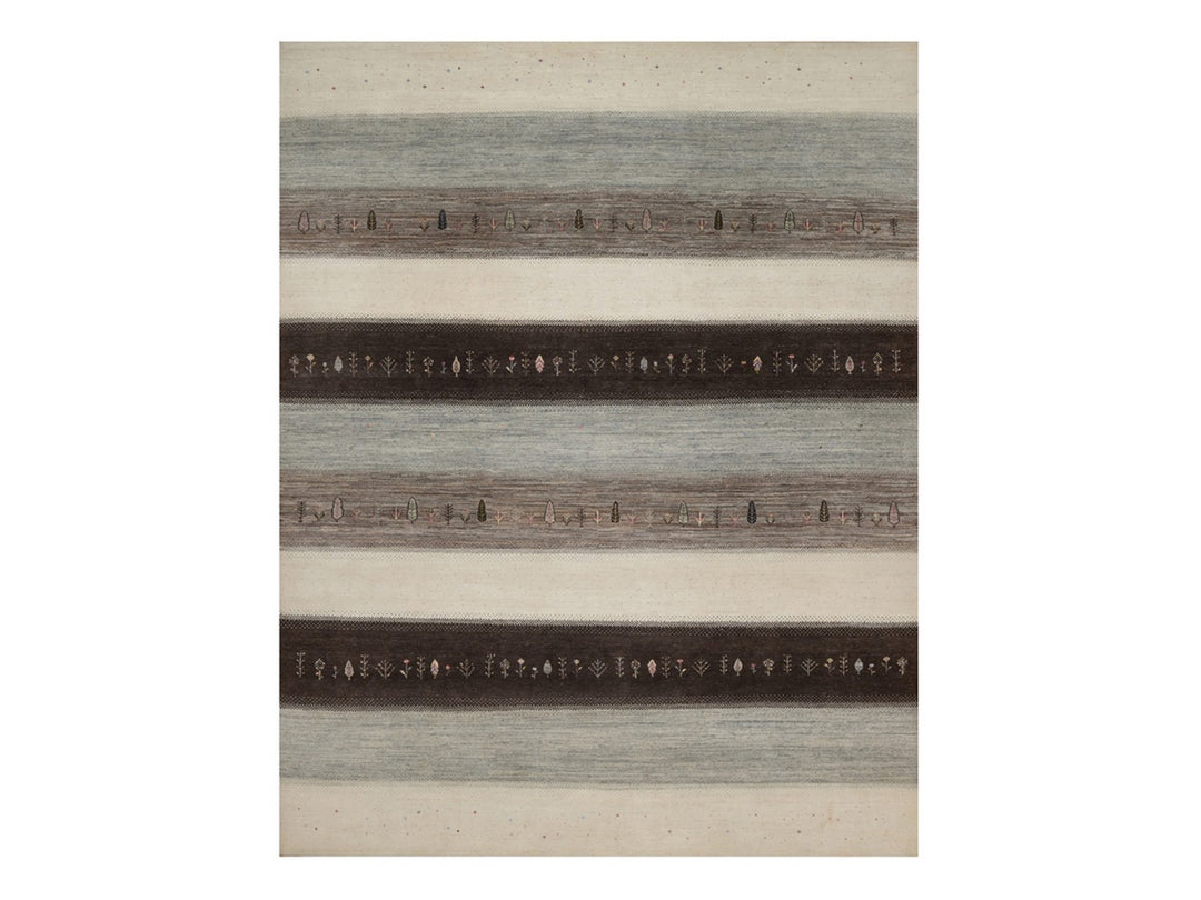 10'0" x 12'11" New Hand Knotted Ivory Wool Rectangle Oriental Rug - MOA10292643