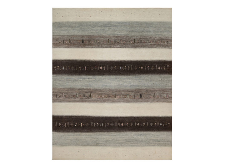10'0" x 12'11" New Hand Knotted Ivory Wool Rectangle Oriental Rug - MOA10292643
