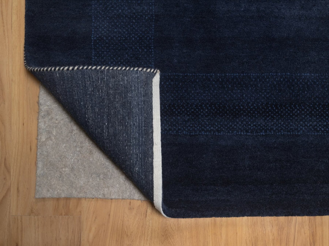 9'1" x 12'1" New Hand Knotted Blue Wool Rectangle Oriental Rug - MOA10292644