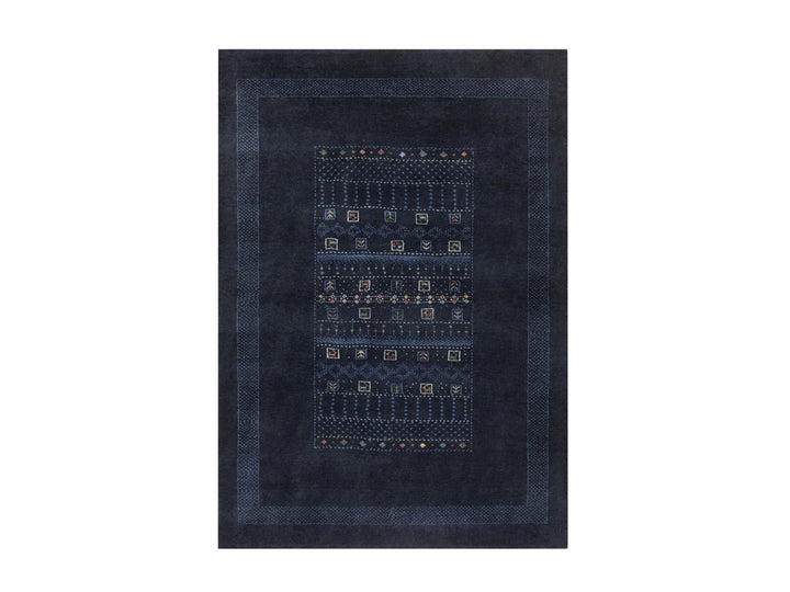 4'0" x 5'11" New Hand Knotted Blue Wool Rectangle Oriental Rug - MOA10292645