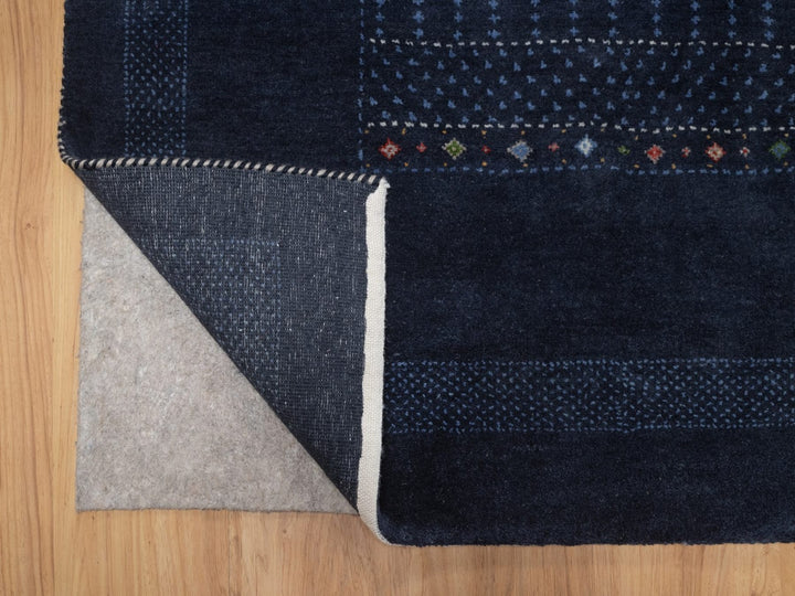 4'0" x 5'11" New Hand Knotted Blue Wool Rectangle Oriental Rug - MOA10292645