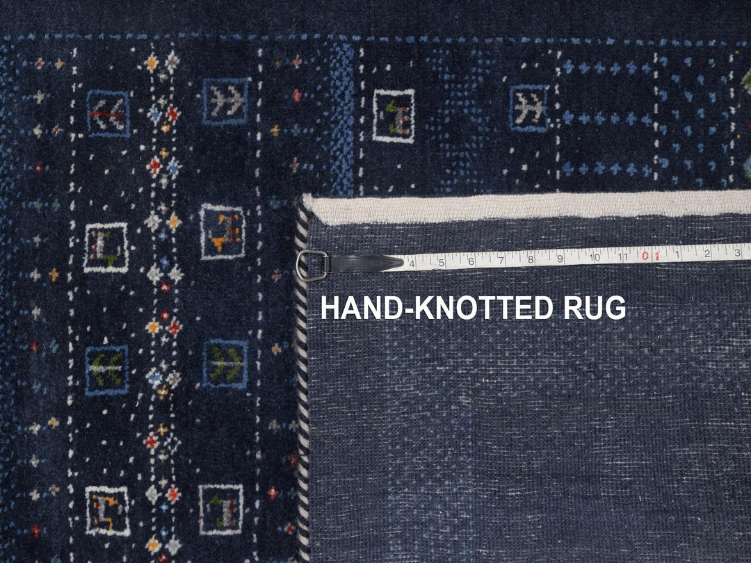 4'0" x 5'11" New Hand Knotted Blue Wool Rectangle Oriental Rug - MOA10292645