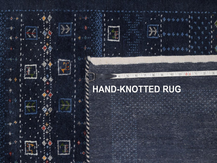 4'0" x 5'11" New Hand Knotted Blue Wool Rectangle Oriental Rug - MOA10292645