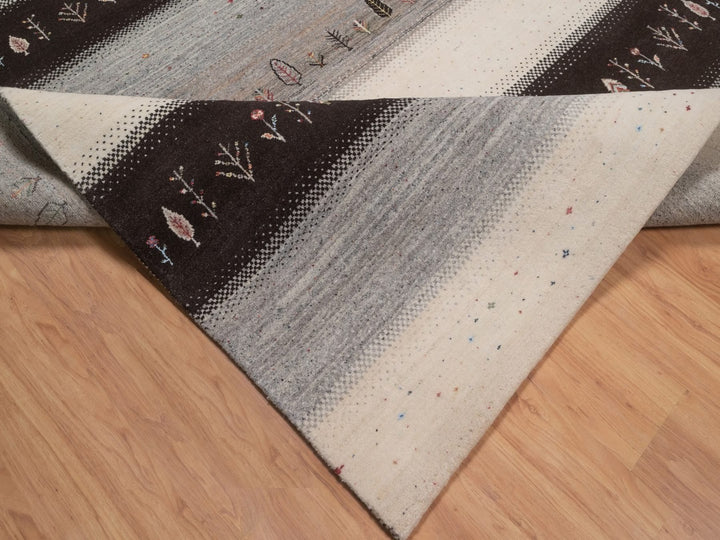 8'2" x 10'3" New Hand Knotted Ivory Wool Rectangle Oriental Rug - MOA10292647