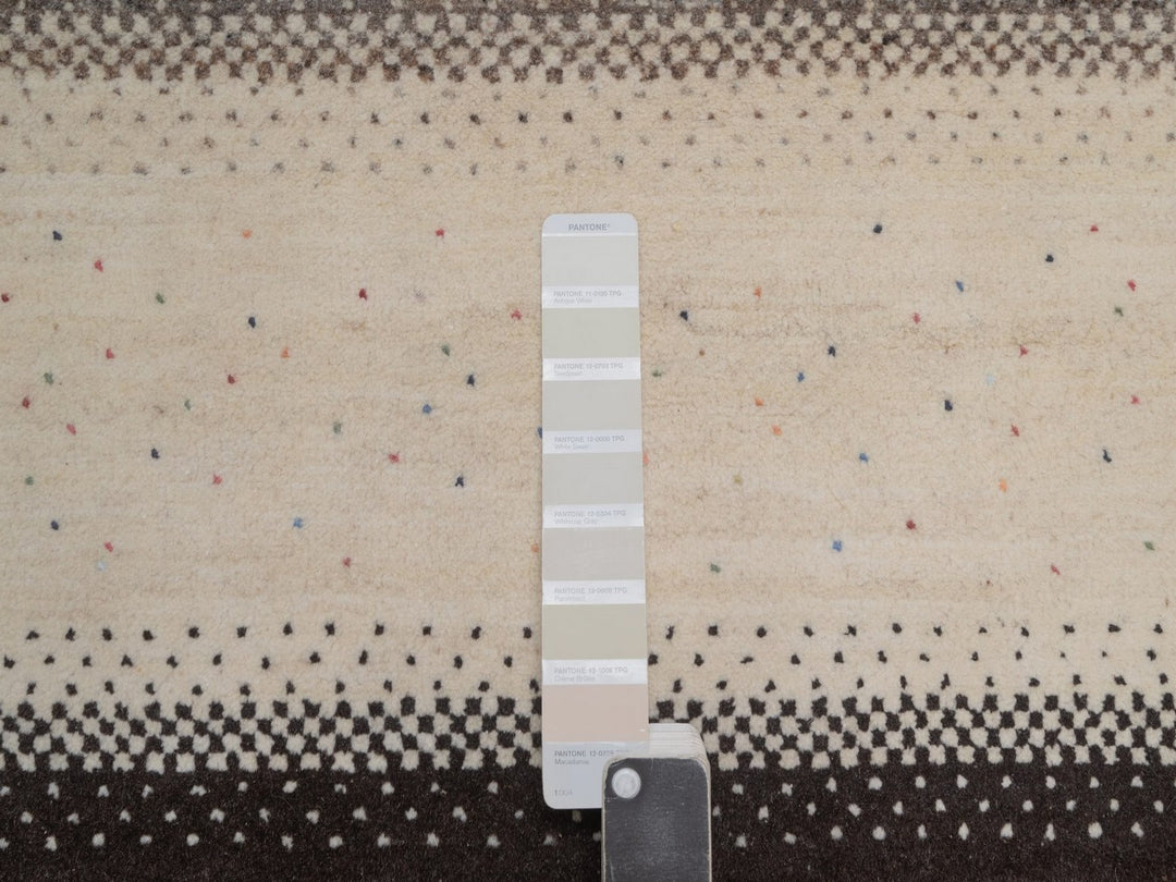 8'2" x 10'3" New Hand Knotted Ivory Wool Rectangle Oriental Rug - MOA10292647