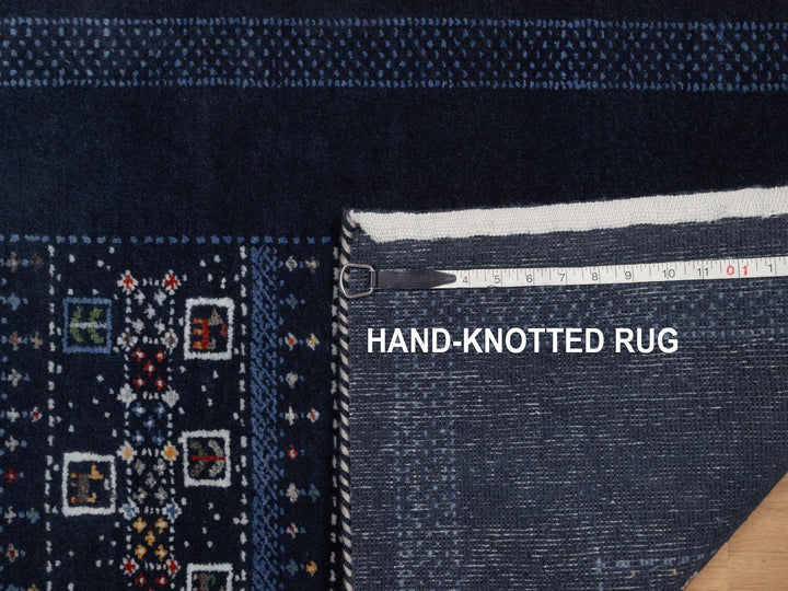 2'4" x 4'7" New Hand Knotted Blue Wool Runner Oriental Rug - MOA10292649