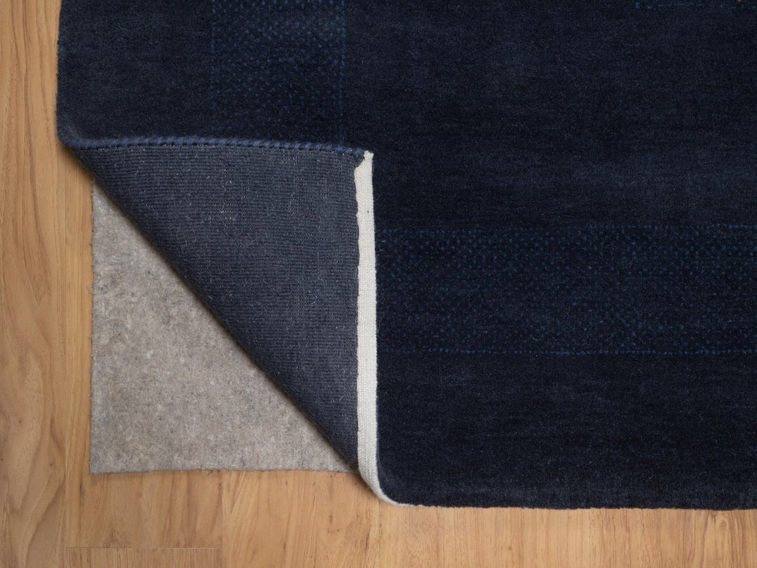 8'0" x 10'0" New Hand Knotted Blue Wool Rectangle Oriental Rug - MOA10292651