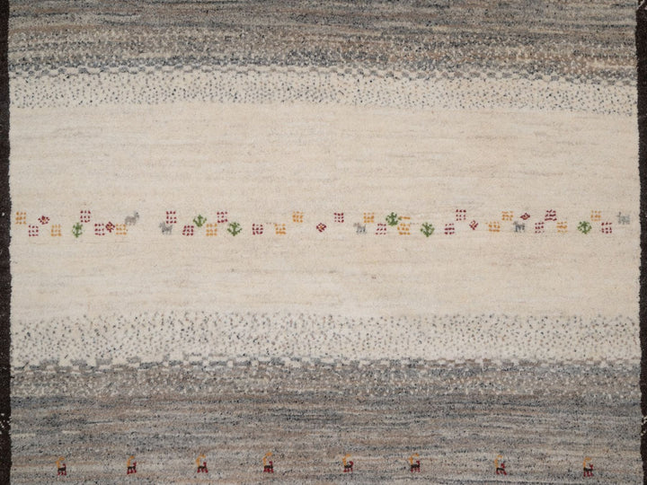 8'8" x 11'9" New Hand Knotted Ivory Wool Rectangle Oriental Rug - MOA10292653