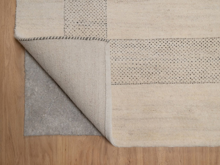 8'9" x 11'11" New Hand Knotted Ivory Wool Rectangle Oriental Rug - MOA10292654