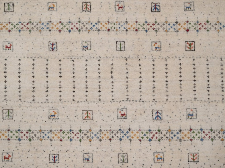 8'9" x 11'11" New Hand Knotted Ivory Wool Rectangle Oriental Rug - MOA10292654