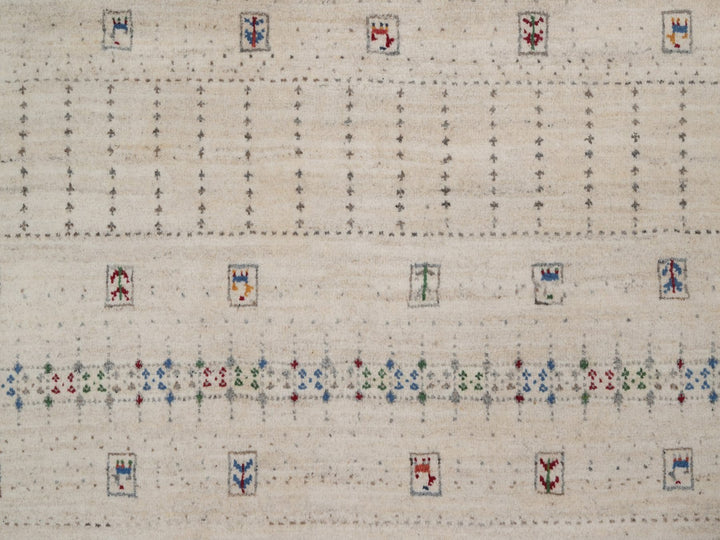 8'11" x 11'11" New Hand Knotted Ivory Wool Rectangle Oriental Rug - MOA10292655