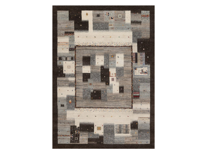 8'2" x 11'6" New Hand Knotted Brown Wool Rectangle Oriental Rug - MOA10292657
