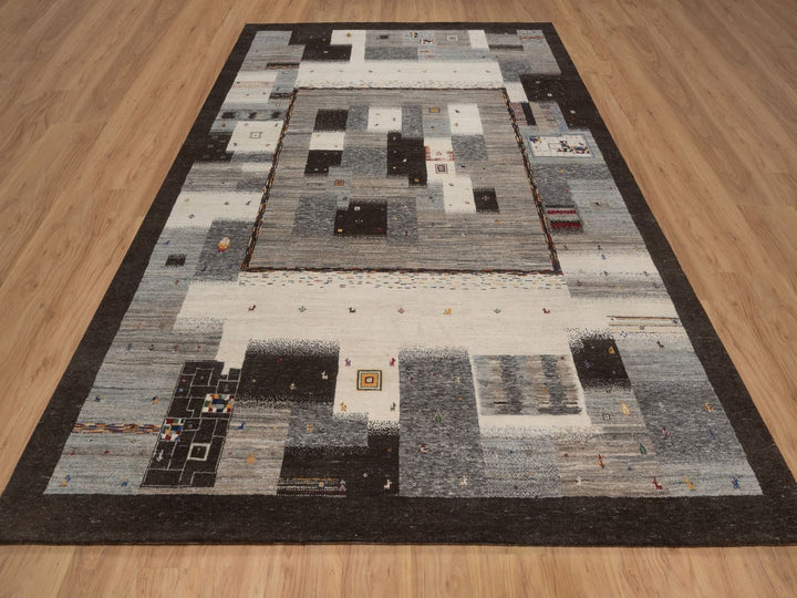 8'2" x 11'6" New Hand Knotted Brown Wool Rectangle Oriental Rug - MOA10292657