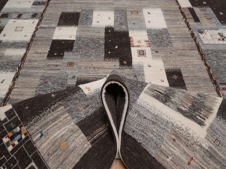 8'2" x 11'6" New Hand Knotted Brown Wool Rectangle Oriental Rug - MOA10292657