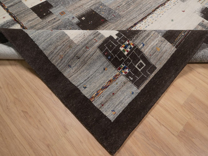 8'2" x 11'6" New Hand Knotted Brown Wool Rectangle Oriental Rug - MOA10292657