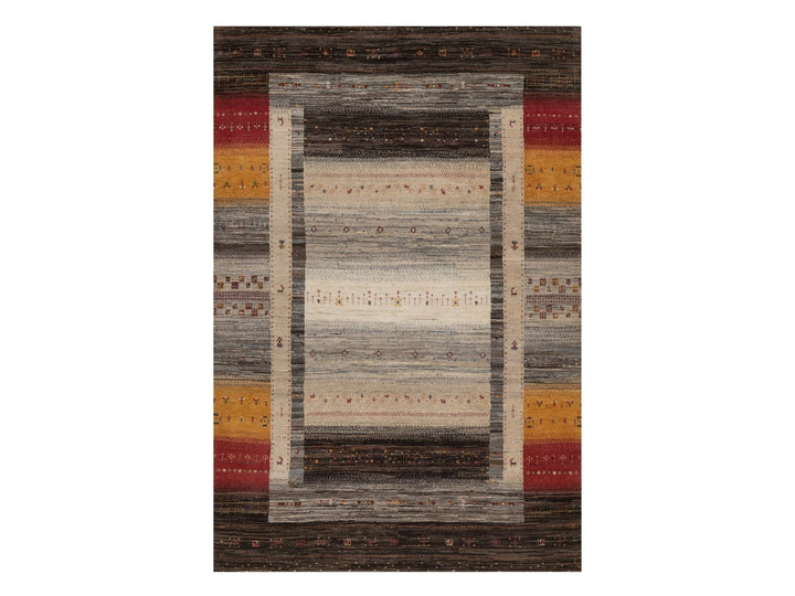 5'4" x 8'0" New Hand Knotted Brown Wool Rectangle Oriental Rug - MOA10292658