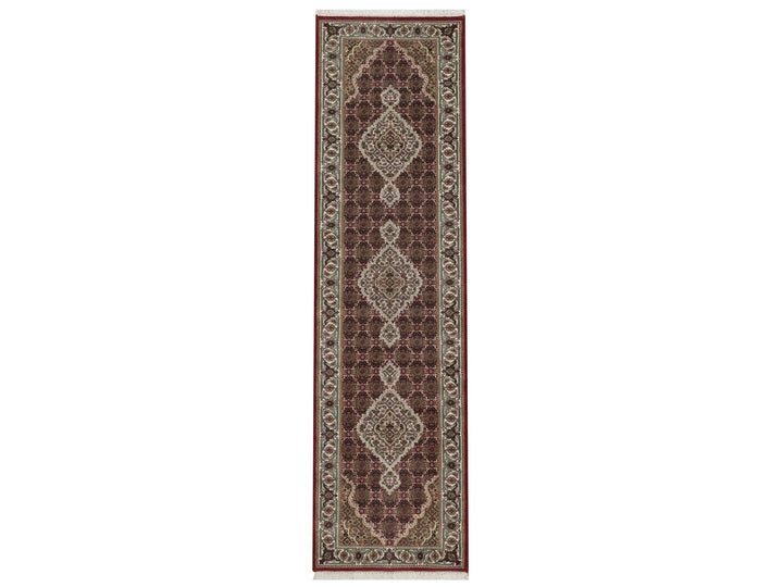 2'7" x 9'10" New Hand Knotted Red Wool Runner Oriental Rug - MOA10292660