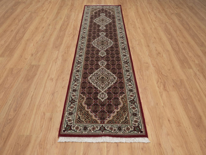 2'7" x 9'10" New Hand Knotted Red Wool Runner Oriental Rug - MOA10292660